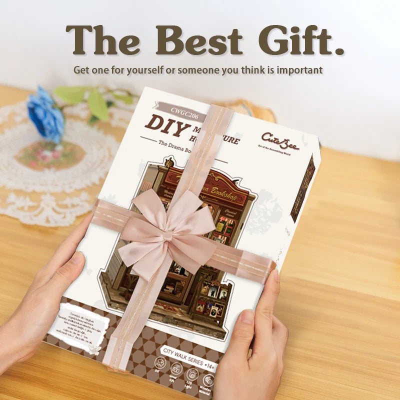 The Drama Bookshop | DIY 3D Book Nook Miniature Kit