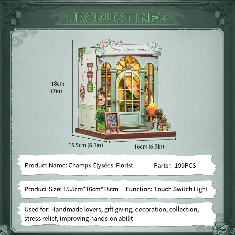 Parisian Flower House | DIY Book Nook Miniature Kit: Champs-Élysées Florist