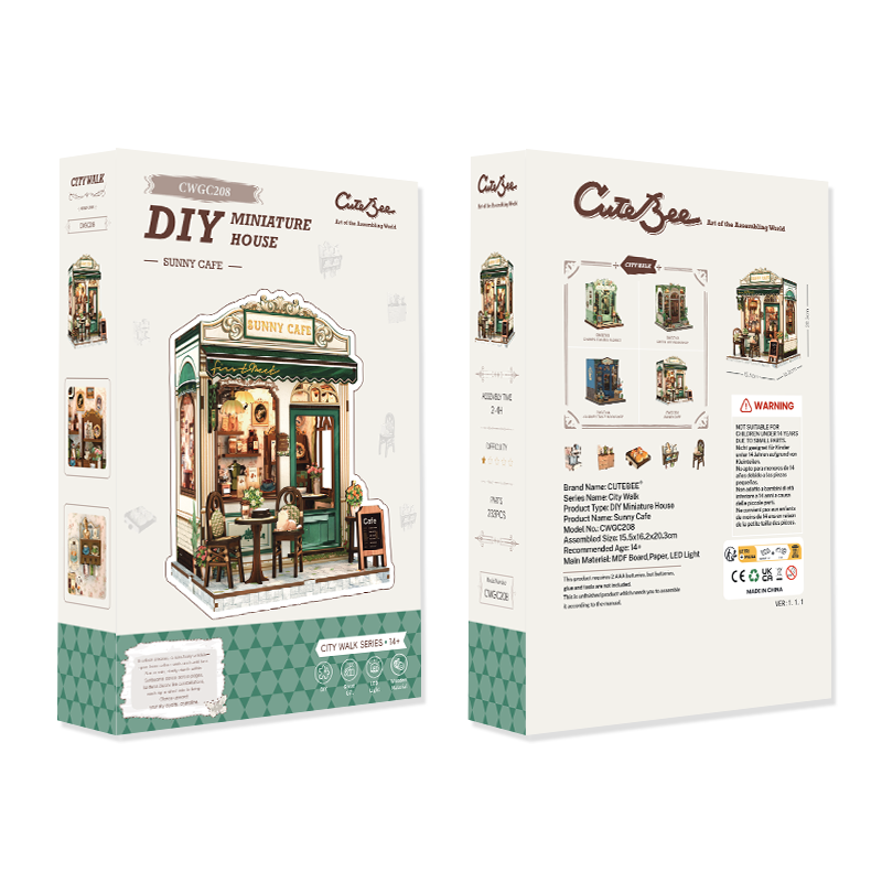 Sunny Cafe | DIY 3D Book Nook Miniature Kit