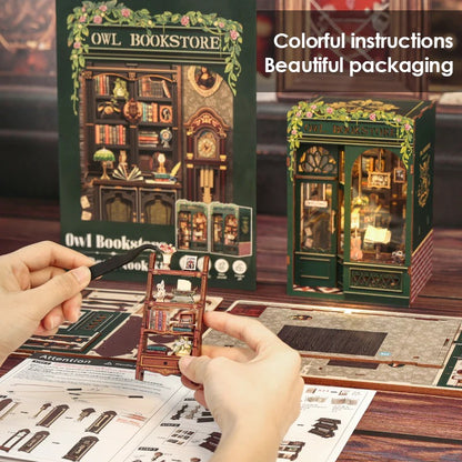 Owl Bookstore | DIY 3D Book Nook Miniature Kit