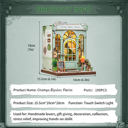 Parisian Flower House | DIY Book Nook Miniature Kit: Champs-Élysées Florist