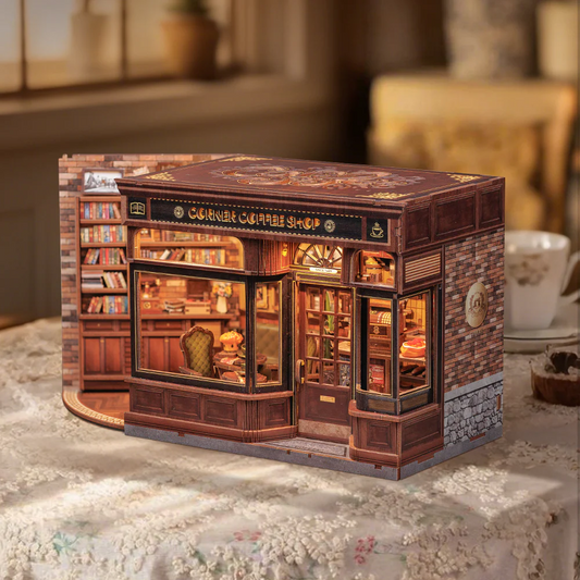 Corner Coffee Shop | DIY 3D Book Nook Miniature Kit