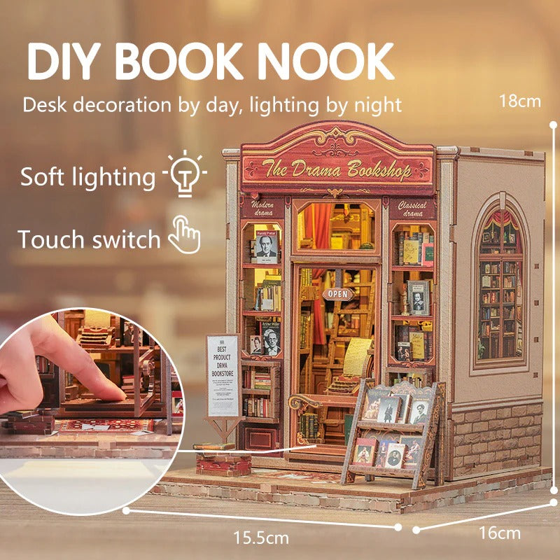 The Drama Bookshop | DIY 3D Book Nook Miniature Kit