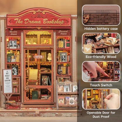 The Drama Bookshop | DIY 3D Book Nook Miniature Kit