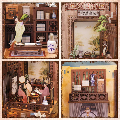 Eastern Poetry Library | DIY 3D Book Nook Miniature Kit